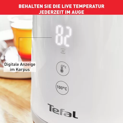 Tefal KO6931 Sense Digitális Vízforraló 1,5L, 5 Hőfok, 30 Perc Melegítés