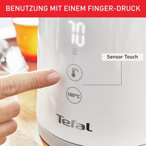 Tefal KO6931 Sense Digitális Vízforraló 1,5L, 5 Hőfok, 30 Perc Melegítés