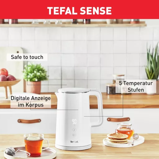 Tefal KO6931 Sense Digitális Vízforraló 1,5L, 5 Hőfok, 30 Perc Melegítés