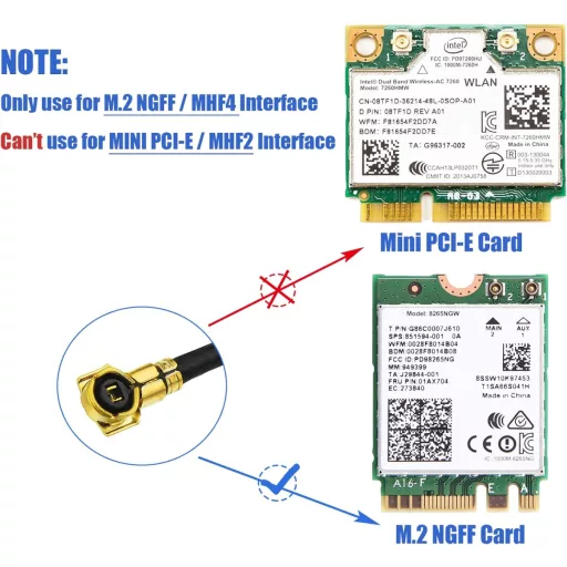 Bingfu U.FL IPX MHF4 - RP-SMA WiFi Antenna Kábel 30cm 2db - Intel AX200NGW 8265AC 7265AC 9560AC M.2 NGFF Hálózati Kártyákhoz