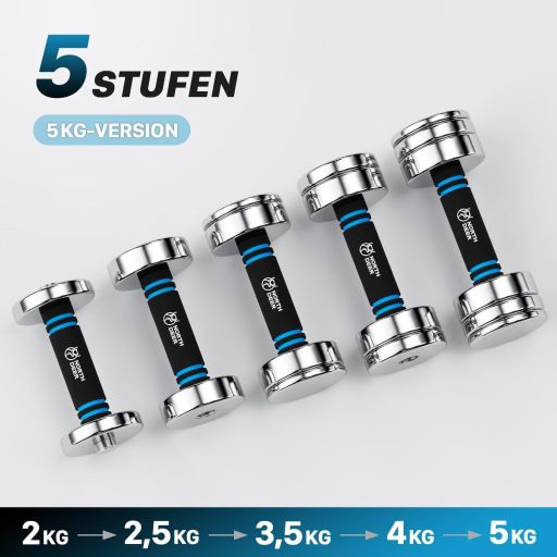 Northdeer 2x5kg Set de gantere reglabile cu mâner din spumă, pentru antrenament acasă