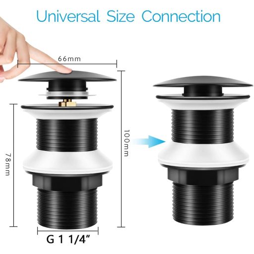 Chonphan Matt Fekete Mosdó Lefolyó Szelep Pop-Up Rendszer Túlfolyás Nélkül