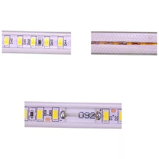 pcning 2m LED szalag AC 220V EU dugóval, IP67 vízálló kültéri meleg fehér