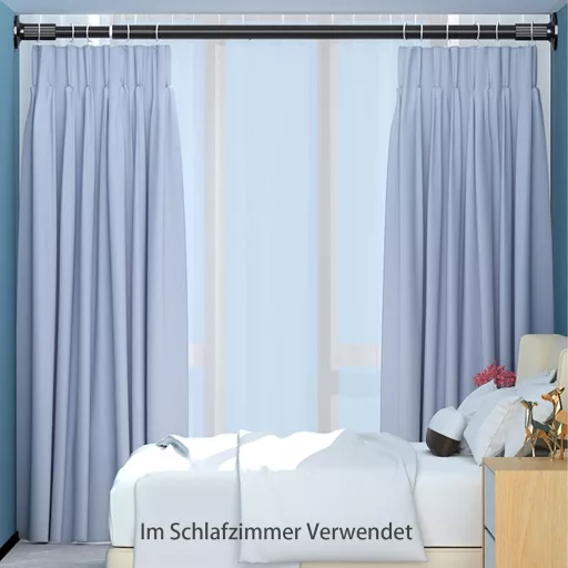 Goldion Fúrás Nélküli Függönyrúd - Teleszkópos, Kihúzható 115-465 cm Matt Fekete Szorítható Karnis Térelválasztóhoz, Függönyhöz, Erkélyhez