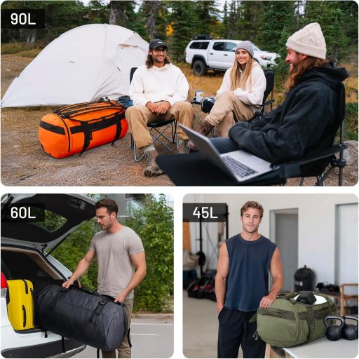 Rucsac sport mare, impermeabil, MIER, cu compartiment pentru pantofi, convertibil, 45L-90L