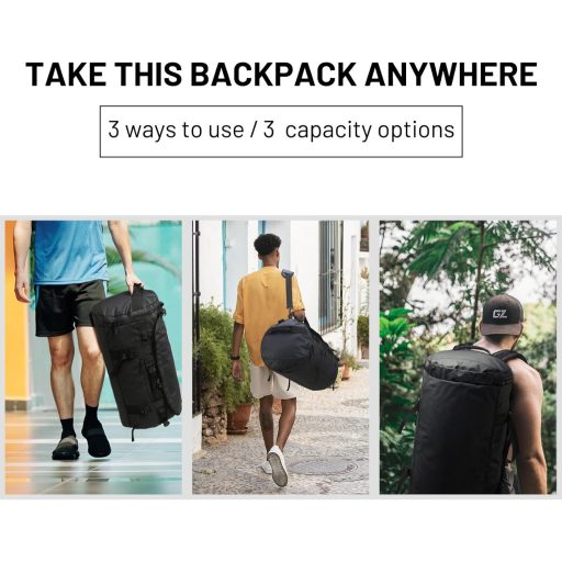 MIER Nagyméretű Vízálló Sporthátizsák Cipőtartóval 45L-90L Konvertálható