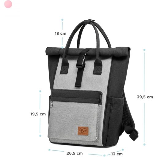 4Kraft MOONPACK Pelenkázó Táska 9 Zsebbel, Szürke Pelenkázó Alátéttel