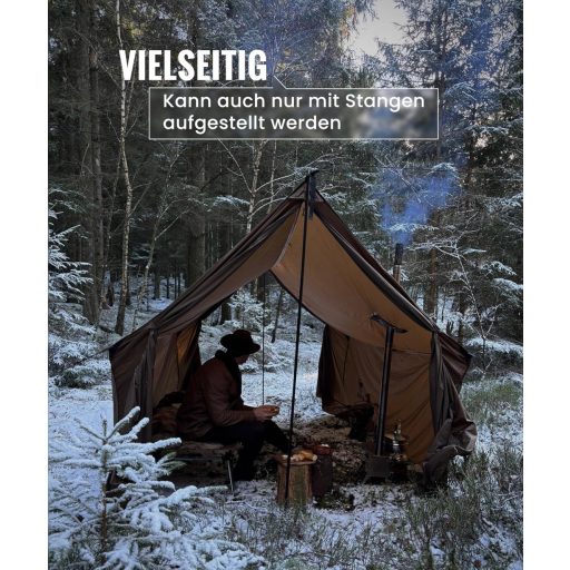 Cort de iarnă OneTigris TEGIMEN, dimensiune mare, impermeabil, pentru camping și drumeții, 380cm x 200cm x 190cm.