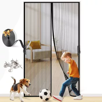   Plasă magnetică anti-țânțari pentru ușă 90x210cm, fixare adezivă fără găurire