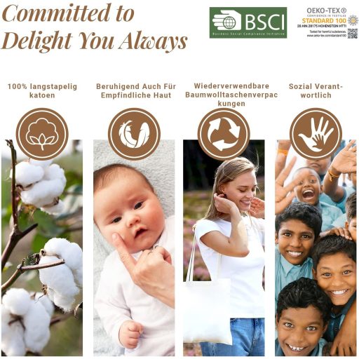 Pizuna Luxury Satin Set Jastučnica - 2 kom 70x90 cm Bijela, 600 Niti Dugi Stapel Pamuk, Prozračno, Öko-Tex Certifikat