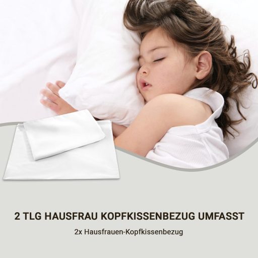 Pizuna Luxus Szatén Párnahuzat Szett - 2 db 70x90 cm Fehér, 600 Szálas Hosszúszálú Pamut, Légáteresztő, Öko-Tex Tanúsított