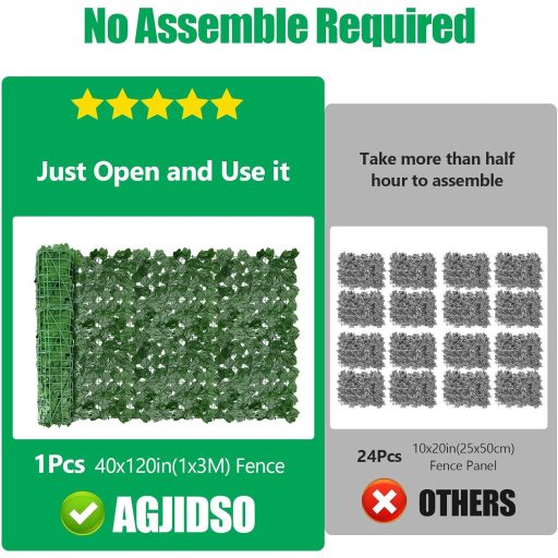 AGJIDSO Művirág Sövény Balkon Takaró 100x300cm Juharlevél Privátszféra Védelem