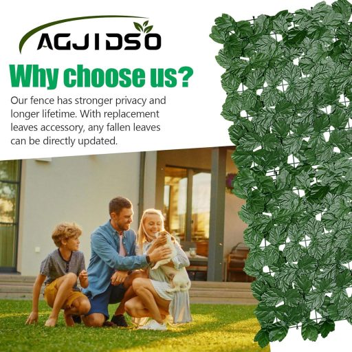 AGJIDSO Művirág Sövény Balkon Takaró 100x300cm Juharlevél Privátszféra Védelem