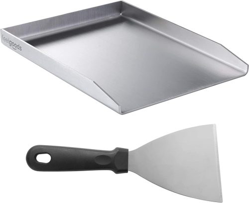 Plită grătar Smartpeas din oțel inoxidabil 30x40 cm - Plancha universală pentru grătare pe cărbune și gaz, distribuție uniformă a căldurii, hamburgeri și ...