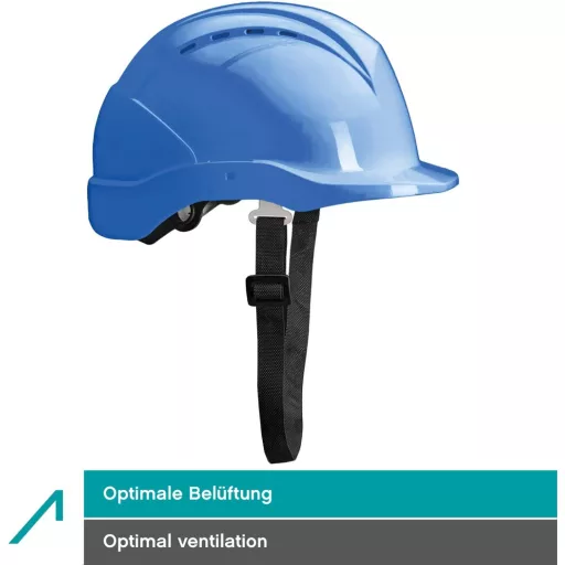 Cască de protecție ACE Patera - Cască de construcții albastră, cu ventilație reglabilă, conformă cu standardul EN 397 - Pentru uz industrial.