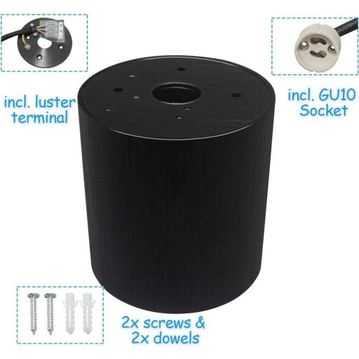 KYOTECH Modern LED Fali Lámpa, Forgatható, GU10 Foglalatú, Alumínium, (Szín:Fekete )