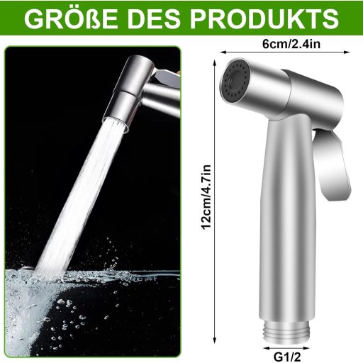 Lenpestia Bidet Zuhanyfej Rozsdamentes Acél Toalett Spray Ezüst