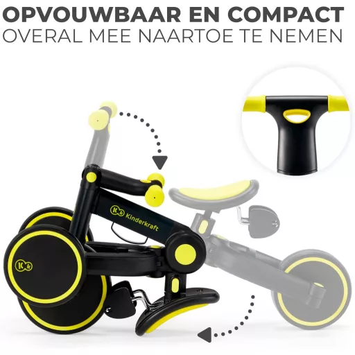 Tricicletă Kinderkraft 4TRIKE 3 în 1, Bicicletă pliabilă pentru copii de la 12 luni