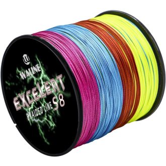   KBBOX Waline 8-vláknová PE pletená rybárska šnúra - silná, s minimálnou prieťažnosťou, zelená, 300m/500m, nosnosť 9kg, pre morský rybolov