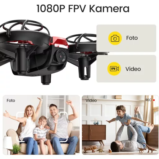 Holy Stone HS420 Mini Dron so zabudovanou kamerou - WiFi živé vysielanie, 3 batérie, dlhý čas letu, sledovanie trasy, snímanie pohybu,