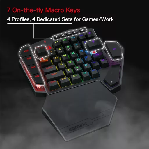 Redragon K585 PRO Wireless Mechanikus Egykéz Gamer Billentyűzet 42 Gomb RGB