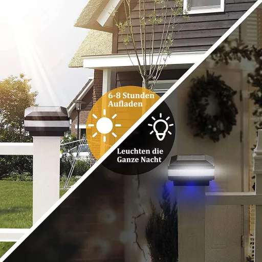 GEYUEYA Home napelemes oszlopfény IP65 vízálló kerti lámpa fa oszlophoz