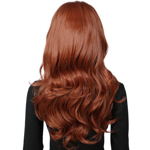 Linfairy dlhá vlnitá medeno-červená parochňa v štýle 50. a 80. rokov, dámsky kostým