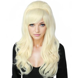   Linfairy dlhá vlnitá blond parochňa s veľkým objemom v štýle včelieho úľa pre ženy