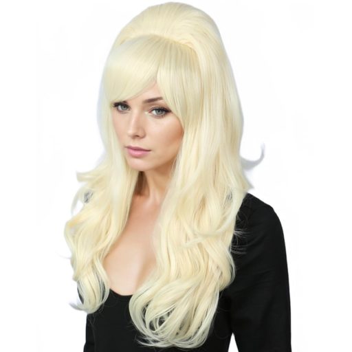 Linfairy dlhá vlnitá blond parochňa s veľkým objemom v štýle včelieho úľa pre ženy