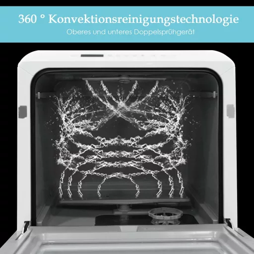 Mini Mosogatógép 6 Programmal - Asztali Kivitel, Víztartállyal vagy Csatlakozással, Szárítás Funkcióval, Lakásba, Irodába, Kemping