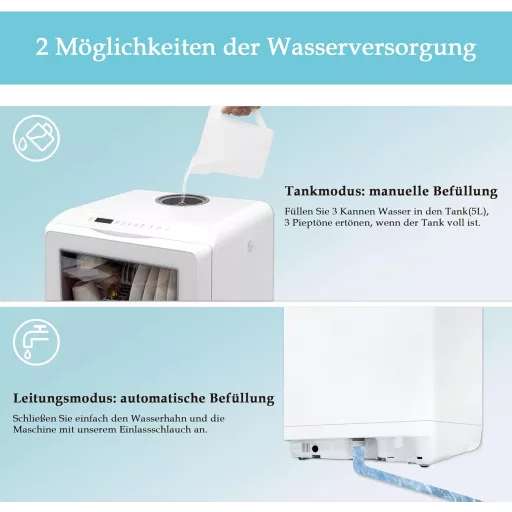 Mini Mosogatógép 6 Programmal - Asztali Kivitel, Víztartállyal vagy Csatlakozással, Szárítás Funkcióval, Lakásba, Irodába, Kemping