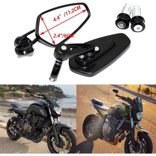 JMTBNO Motorkerékpár Visszapillantó Tükör 22mm Fekete Univerzális