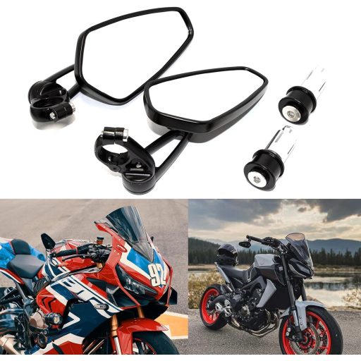 JMTBNO Motorkerékpár Visszapillantó Tükör 22mm Fekete Univerzális