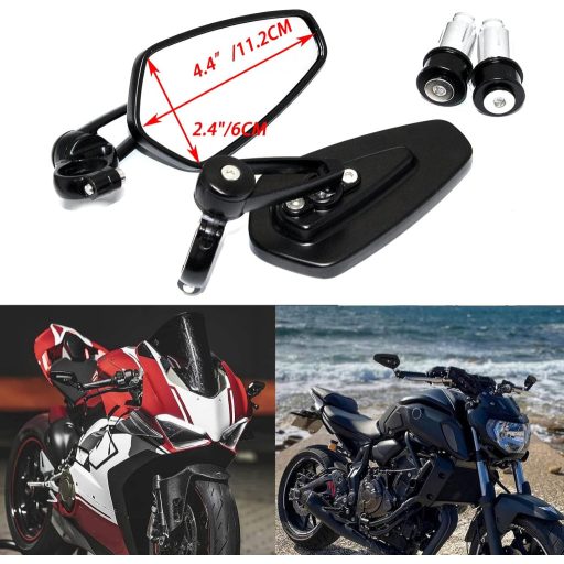 JMTBNO Motorkerékpár Visszapillantó Tükör 22mm Fekete Univerzális