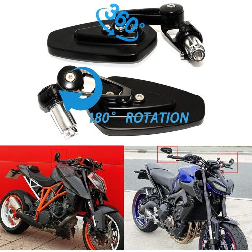 JMTBNO Motorkerékpár Visszapillantó Tükör 22mm Fekete Univerzális