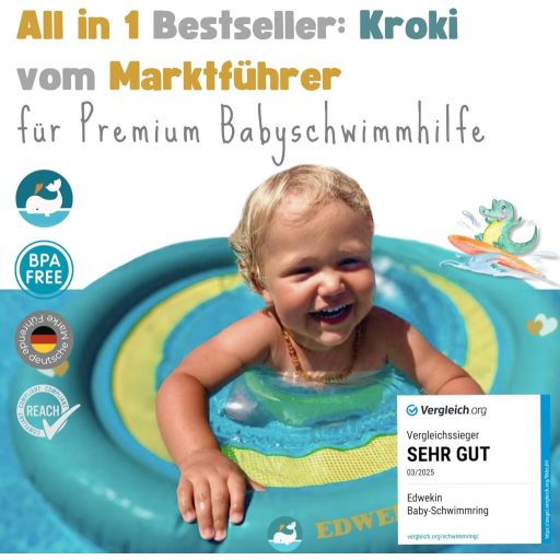 Detské nafukovacie plávacie koleso EDWEKIN Krokodíl so sedadlom pre bábätká od 6 mesiacov