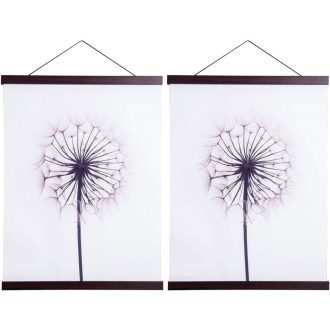   Sanauto Mágneses Posztertartó Léc - Diófaszínű Fa Képkeret (75 cm) - Falra Szerelhető Plakáttartó Kép és Művészeti Nyomatokhoz - 2 db Csomag