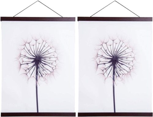 Șină Magnetică Sanauto pentru Afișe - Ramă Foto din Lemn de Nuc (75 cm) - Suport de Perete pentru Postere, Imagini și Printuri Artistice - Set de 2 Bucăți