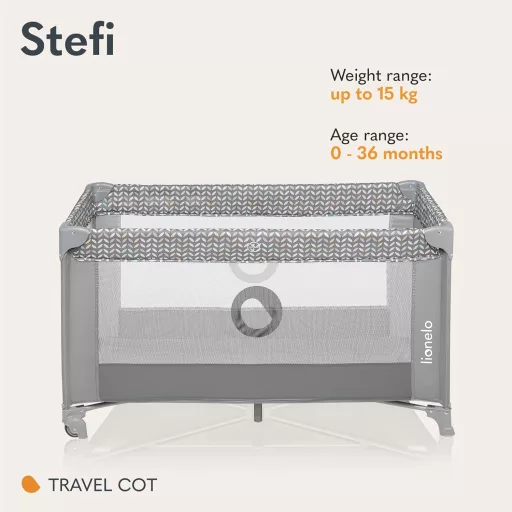 Lionelo STEFI 2in1 utazó járulék és babaágy 0-36 kg-ig oldalsó bejárattal