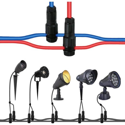 GWHOLE 12 darab, alacsony feszültségű vezetékcsatlakozó tájvilágításhoz és kültéri világításhoz