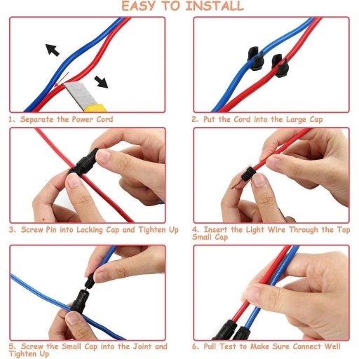 GWHOLE 12 darab, alacsony feszültségű vezetékcsatlakozó tájvilágításhoz és kültéri világításhoz