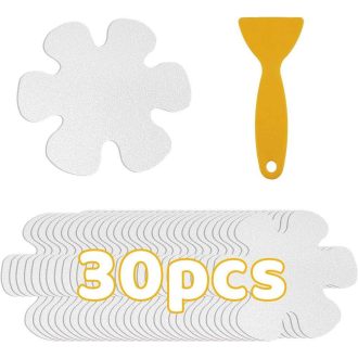   Set protukliznih naljepnica za kadu u obliku cvijeta - 20 komada prozirnih, hrapavih (10x10 cm)