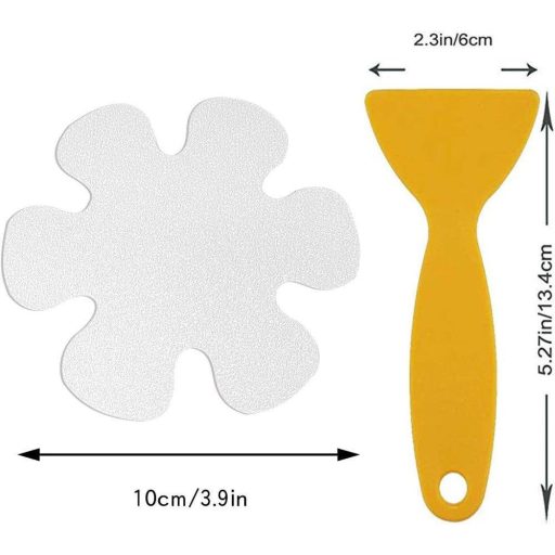 Set protukliznih naljepnica za kadu u obliku cvijeta - 20 komada prozirnih, hrapavih (10x10 cm)