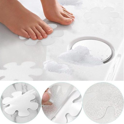 Set protukliznih naljepnica za kadu u obliku cvijeta - 20 komada prozirnih, hrapavih (10x10 cm)