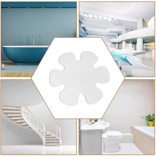 Set protukliznih naljepnica za kadu u obliku cvijeta - 20 komada prozirnih, hrapavih (10x10 cm)