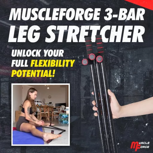 MuscleForge 3 sávos lábnyújtó 180°-ig, 6 fokozatú hasítógép tréninghez