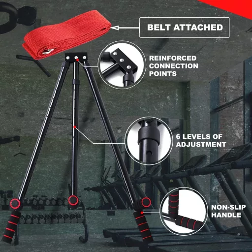 MuscleForge 3 sávos lábnyújtó 180°-ig, 6 fokozatú hasítógép tréninghez