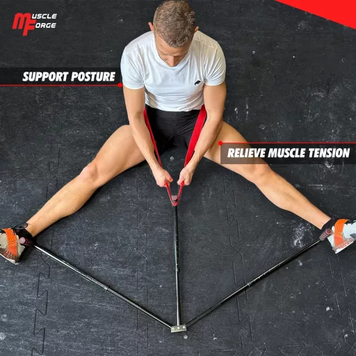 MuscleForge 3 sávos lábnyújtó 180°-ig, 6 fokozatú hasítógép tréninghez