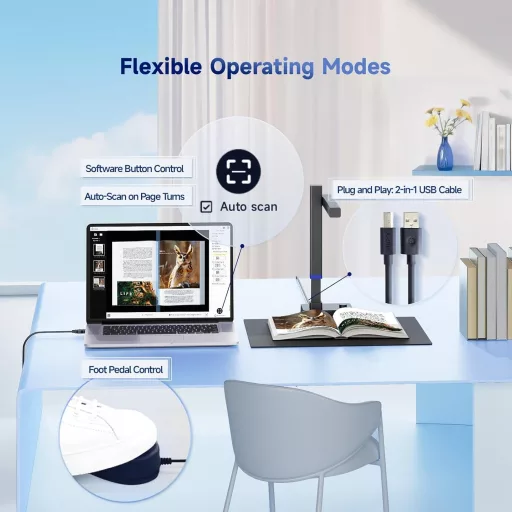 CZUR Shine Ultra 13MP A3 Hordozható Dokumentum és Könyvszkenner - OCR 180+ Nyelv, Folyamatos Megvilágítás, Windows és macOS Kompatibilis