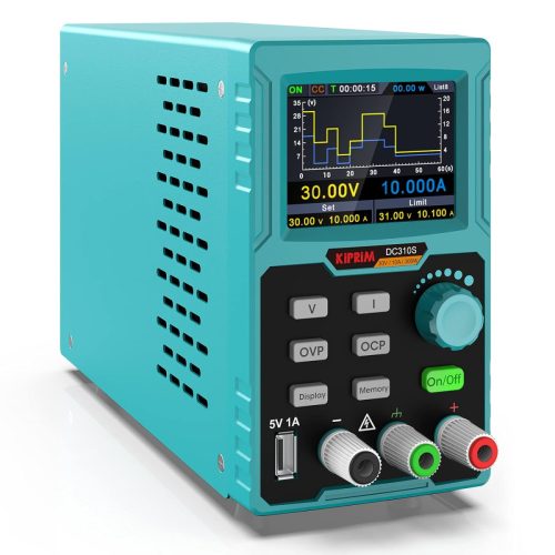 Kiprim DC310S Programozható Labortápegység 0-30V/10A - 4 Digites LED Kijelző, Túlterhelés Védelem, USB Port, 4 Memória Gomb, 300W Teljesítmé